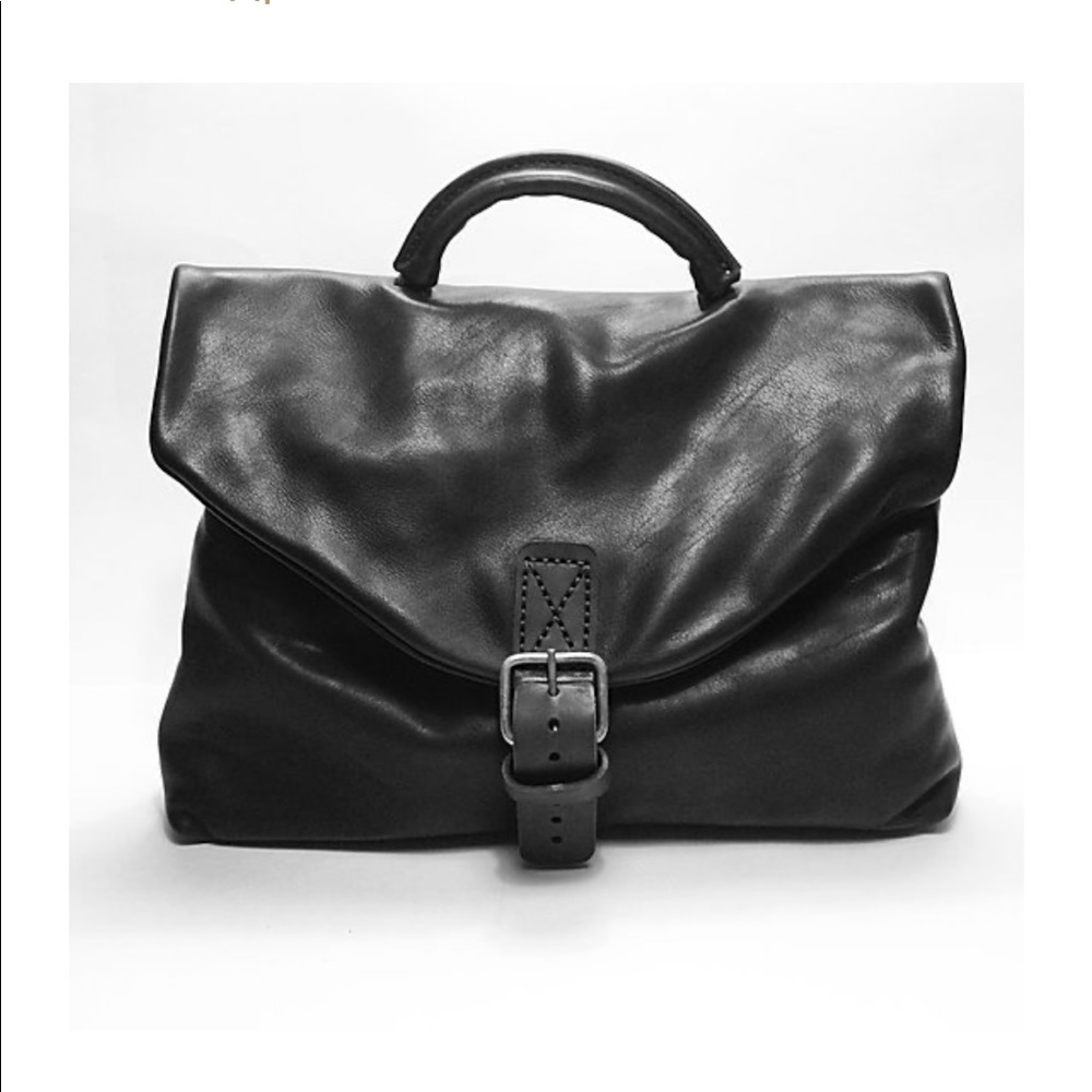 Rare Black Leather Bag by Maxim Sharov
